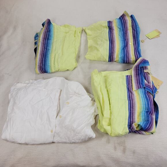 Linen Shirts Dress Mens Sz Large Lot Of 4 Spring Summer Beach Pool Bowling Shirt - Picture 9 of 10